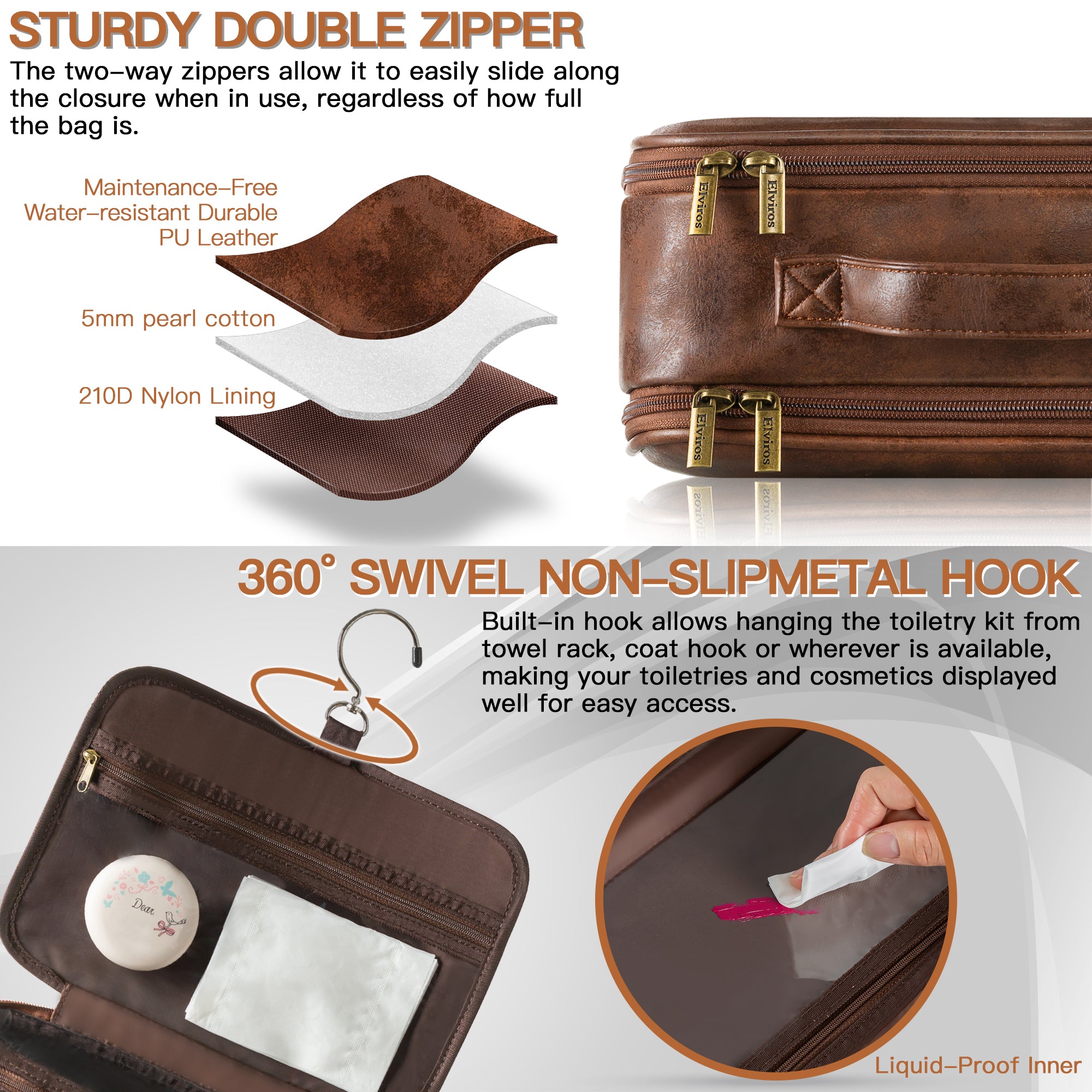  Alpine Swiss Lauter Toiletry Bag Genuine Leather