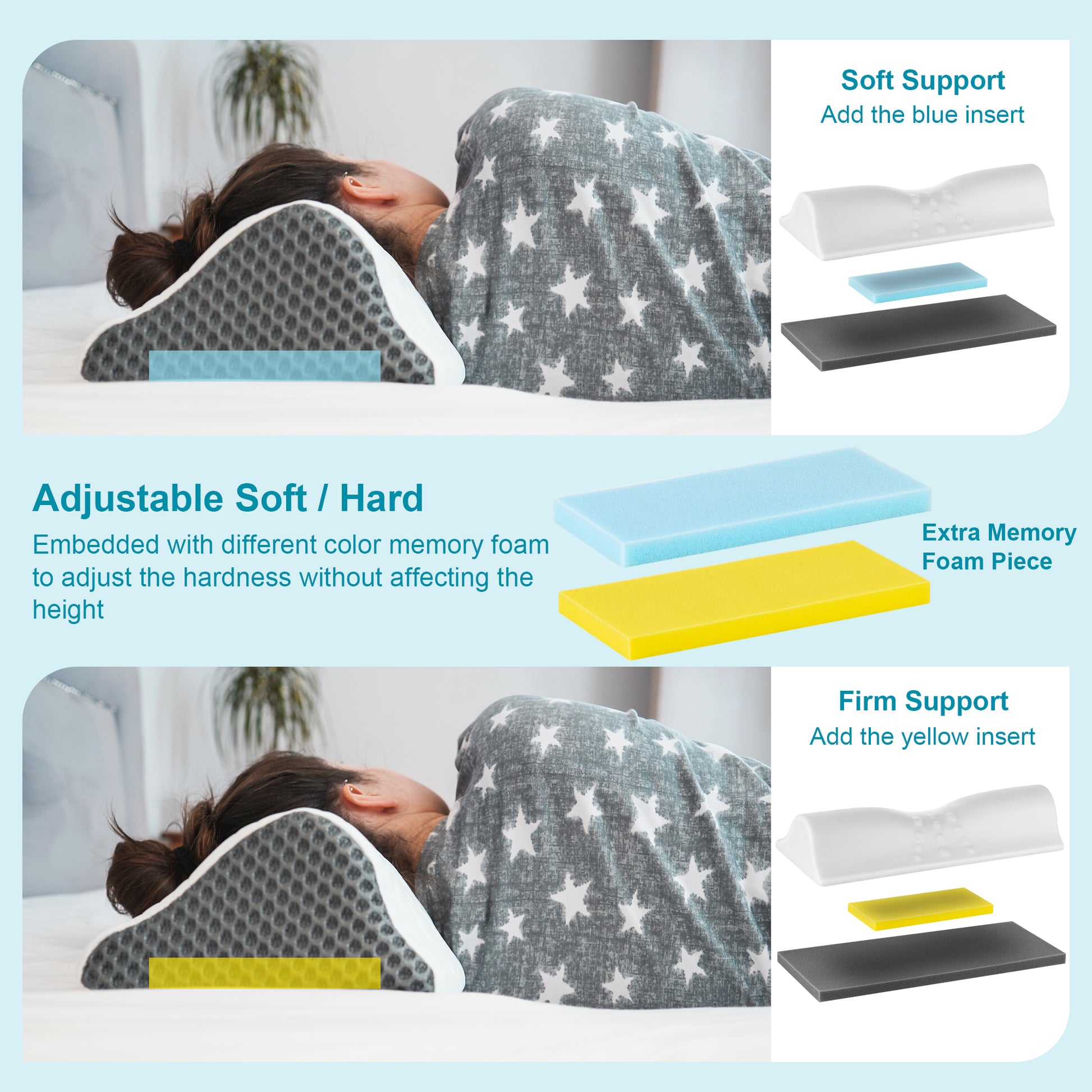 Neck Brace Cervical Support Adjustable Sofe Sponge Improve Sleep Travel  Pillow
