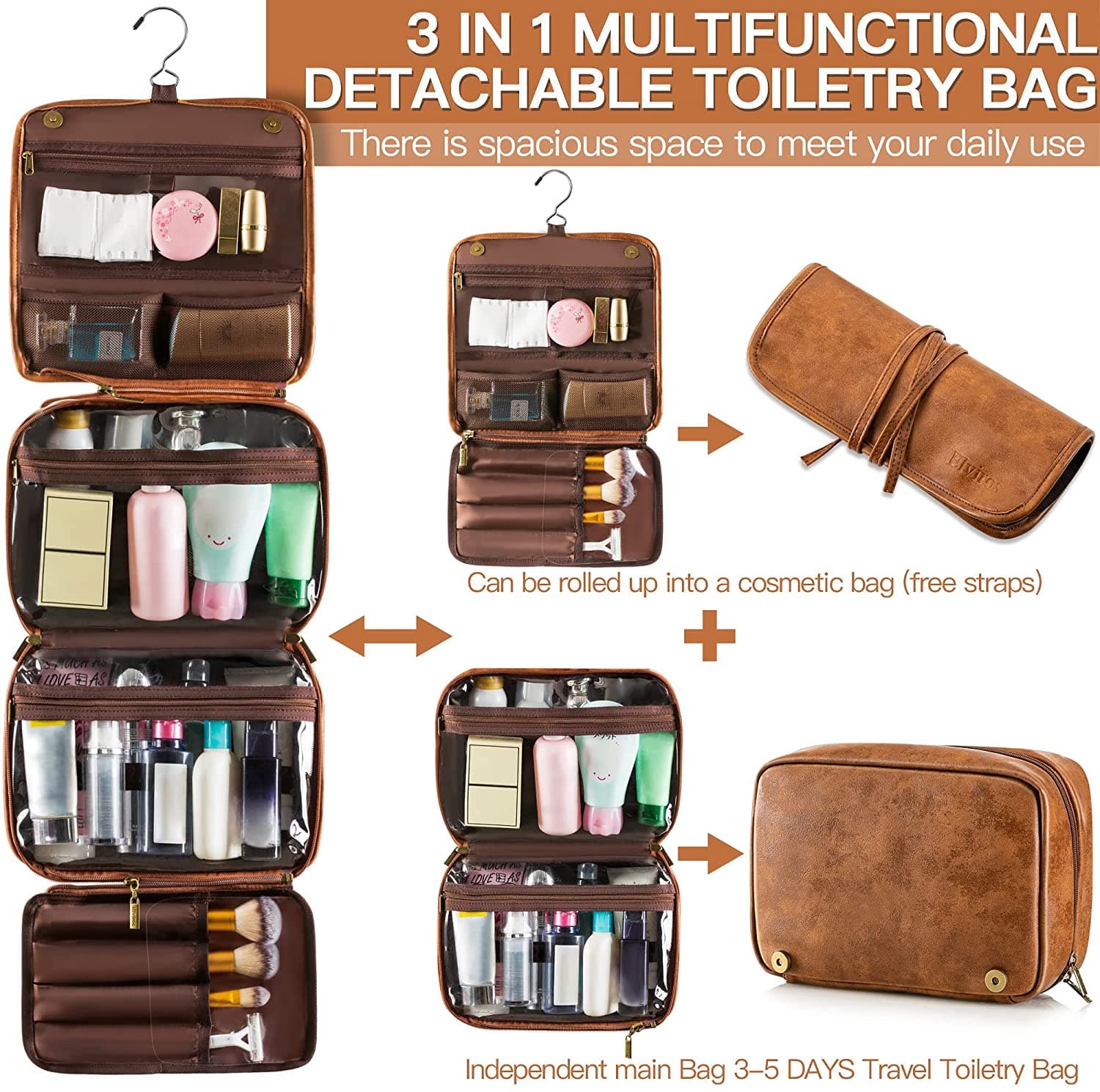 Cute Toiletry Bag Travel Bag with Handle Makeup Cosmetic Bag Organizer Bag  Case