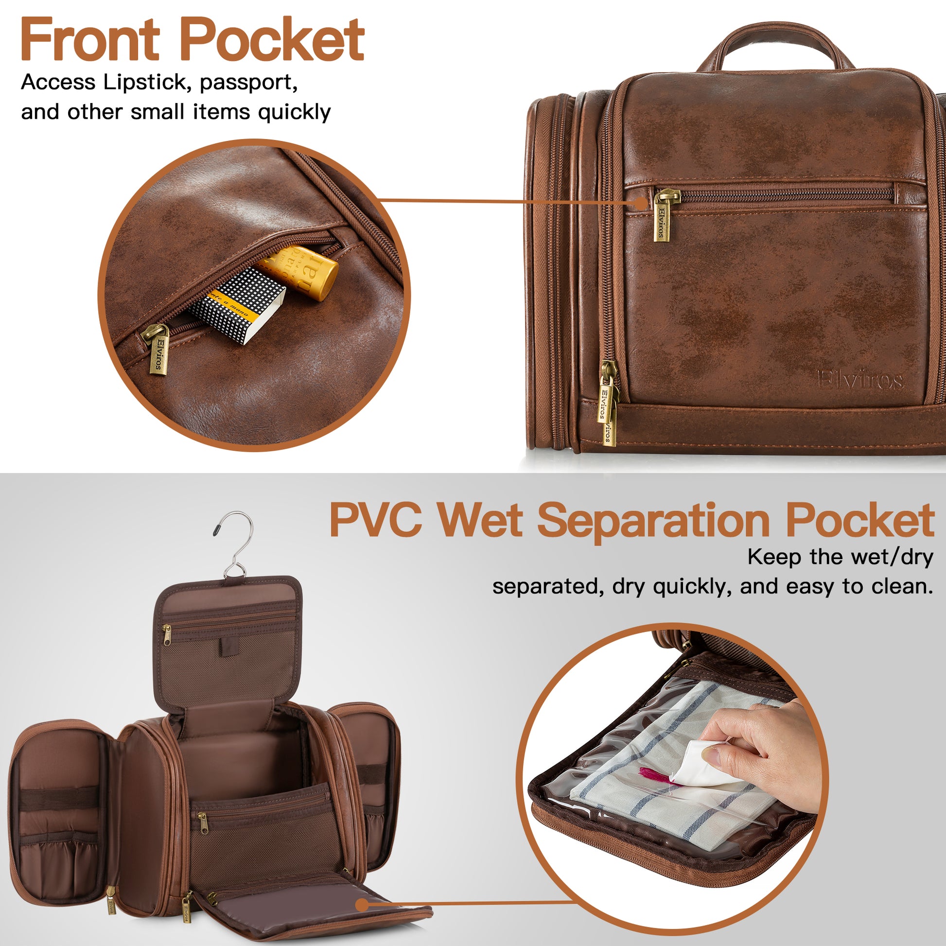 Elviros Toiletry Bag, Perfect Partner For Travel